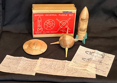Vintage Japan Wooden Universe Puzzle Set