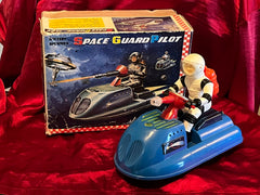 Vintage Battery Operated Asakusa Japan Space Guard Pilot Space Cruiser