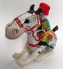 Vintage Mikuni Japan Wind Up Circus Clown On Horse
