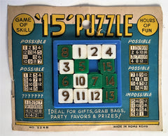 Vintage Hong Kong 15 Piece Pocket Number Puzzle
