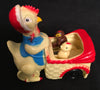 Vintage Hong Kong Friction Mother Hen and Twins in Pram