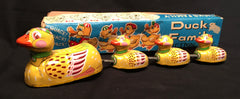 Vintage Japan Tin Friction Ducks Family