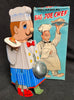 Vintage Yone Japan Tin Wind Up Big Chef Joe