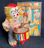 Vintage Japan Wind Up Mechanical Jolly Drummer Clown