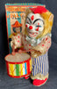 Vintage Japan Wind Up Mechanical Jolly Drummer Clown