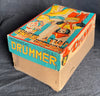 Vintage Japan Wind Up Mechanical Jolly Drummer Clown