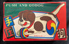Vintage China Tin Push and Go Dog With Ball