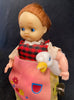 Vintage Wind Up TN Japan Ponytail Girl With Duck