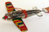 Occupied Japan Tin Flagged Airplanes and Bamboo Flying Stick
