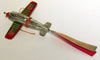 Occupied Japan Tin Flagged Airplanes and Bamboo Flying Stick