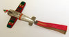Occupied Japan Tin Flagged Airplanes and Bamboo Flying Stick