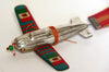 Occupied Japan Tin Flagged Airplanes and Bamboo Flying Stick