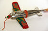Occupied Japan Tin Flagged Airplanes and Bamboo Flying Stick